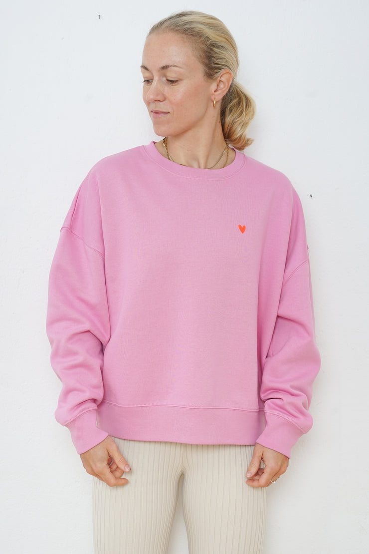 Crewneck Sweatshirt Pink Herz Neon