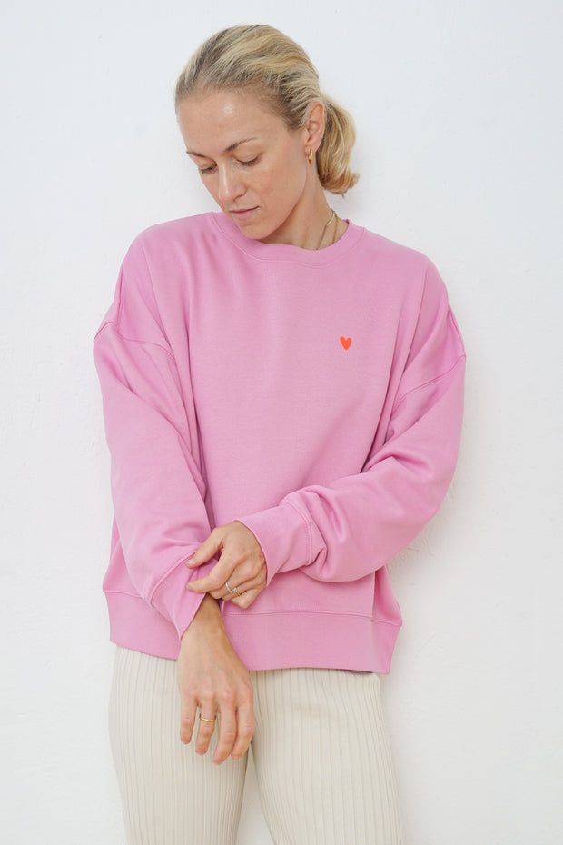 Crewneck Sweatshirt Pink Herz Neon