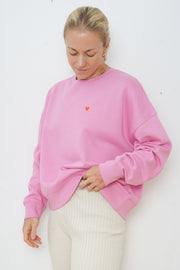 Crewneck Sweatshirt Pink Herz Neon