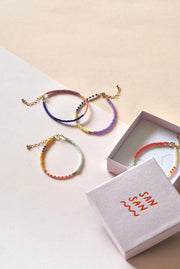 SAN SAN Perlenarmband LENTE - lilac/lemon/navy