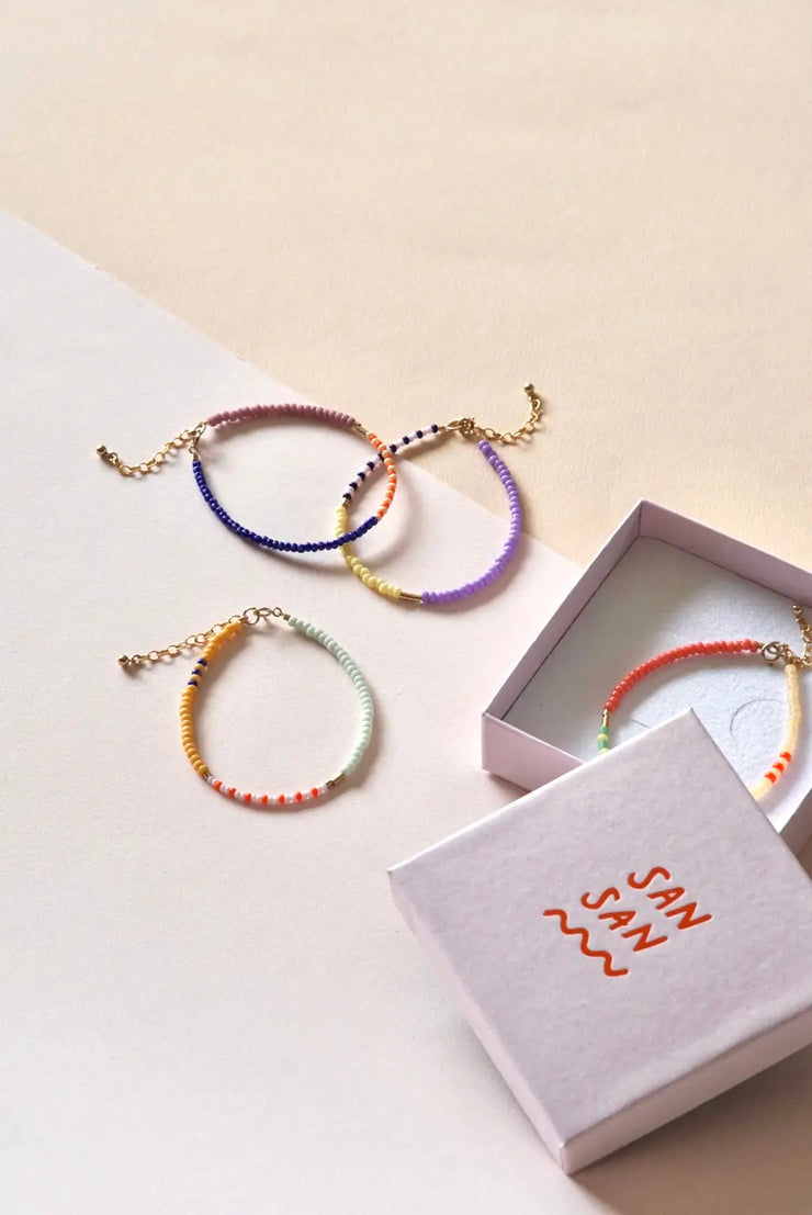SAN SAN Perlenarmband LENTE - lilac/lemon/navy