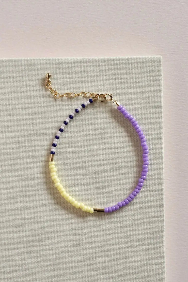 SAN SAN Perlenarmband LENTE - lilac/lemon/navy