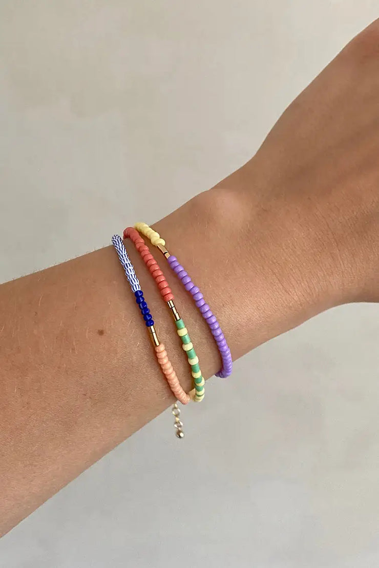 SAN SAN Perlenarmband LENTE - lilac/lemon/navy