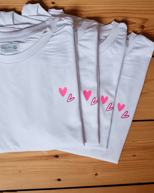 Fließendes Damen T-shirt Herzchen Pink