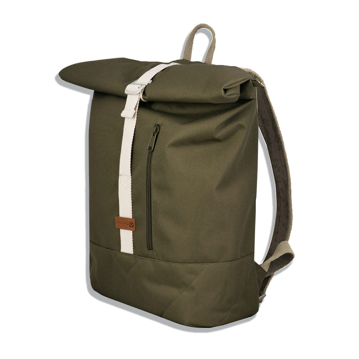 MULINU | Rucksäcke und Taschen für die Entdecker | Rucksack CLASSIC ALBERT 2 Olive | Produktfoto Halbseite