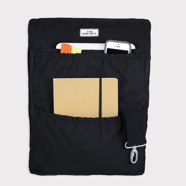 MULINU | Wegbegleiter Rucksack 3 in 1 Tasche für die Entdecker | CLASSIC GRETA | Schwarz Produktfoto innen