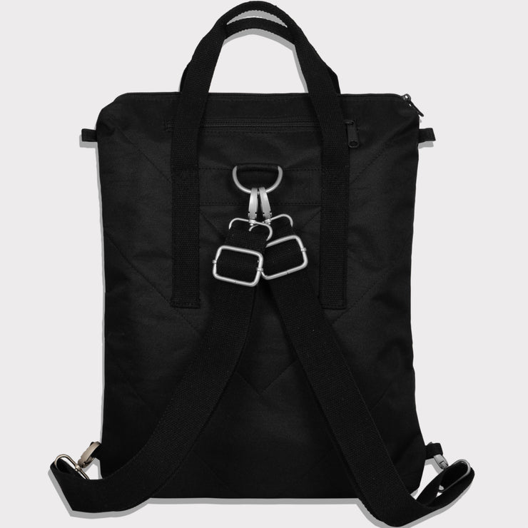 MULINU | Wegbegleiter Rucksack 3 in 1 Tasche für die Entdecker | CLASSIC GRETA | Schwarz Rückseite Rucksack