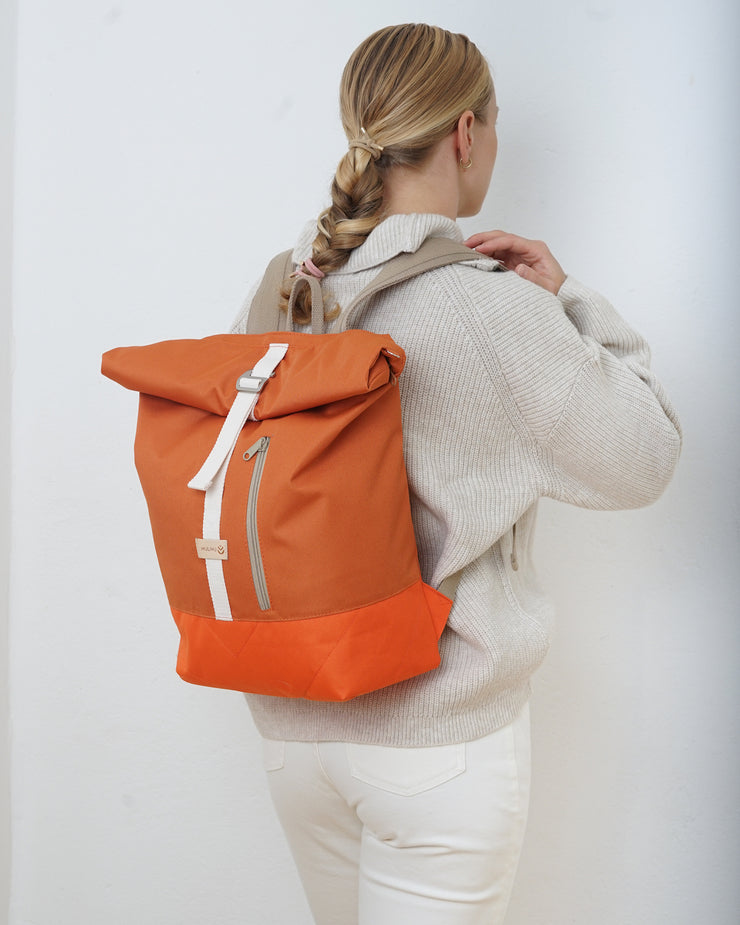 ALBERT 2 INDIVIDUAL Rolltop Rucksack Colour Block Orange