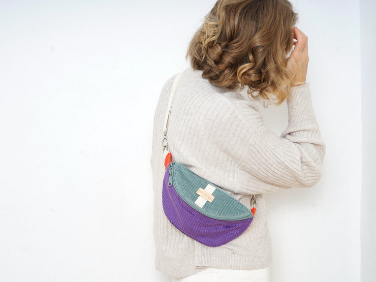 Hipbag HENNES INDIVIDUAL kord Colour Blocking Lila